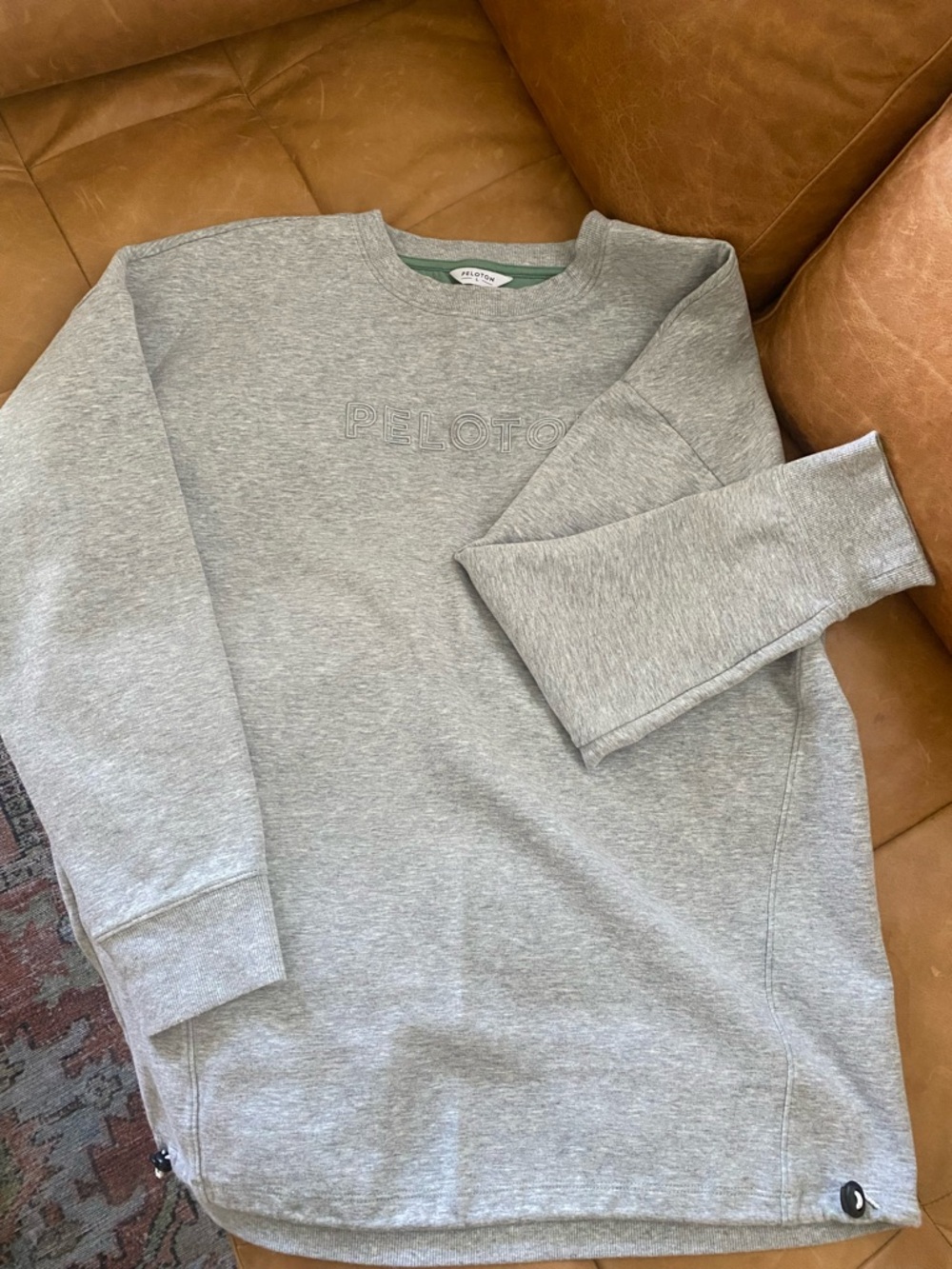 Peloton Light Gray Embroidered Crewneck Sweatshirt